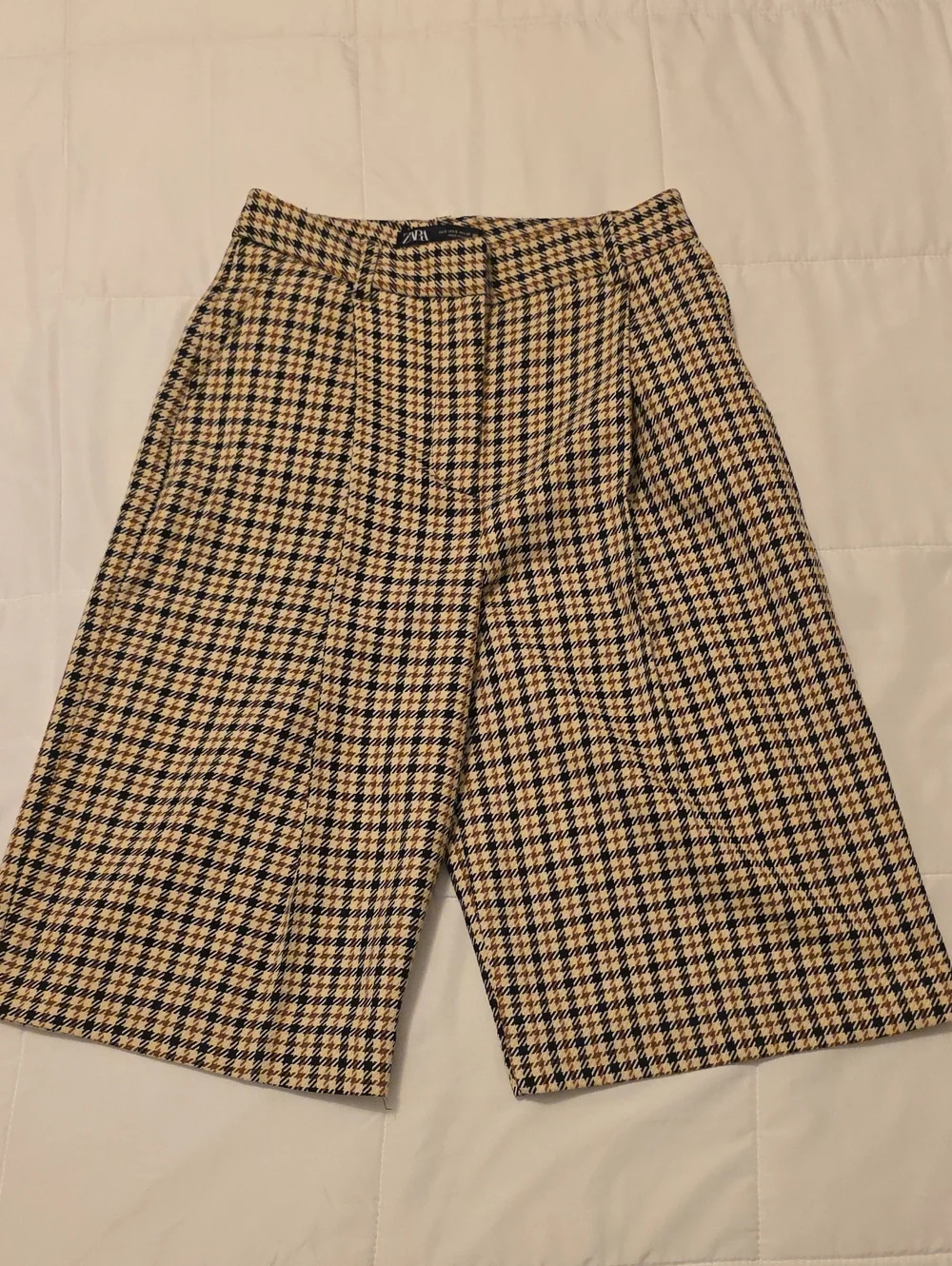 Zara Women's Checked Skort - Black & Cream Houndstooth